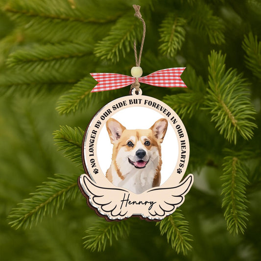 Netecom Pet Loss Sympathy Gift – Personalized Wooden Ornament, Keychain & Memorial Card Set for Christmas