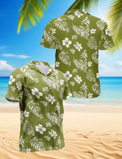 Netecom Tiare Flower Hawaiian Shirt for Women, Floral Lover Gifts, Button Down Summer Beach Shirt
