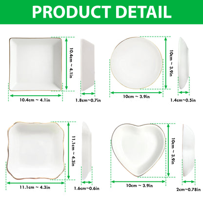 Netecom Personalized Custom Ceramic Jewelry Tray with Initials and Names, Perfect for Organizing Jewelry, Gift for Weddings, Christmas, or Family Celebratio