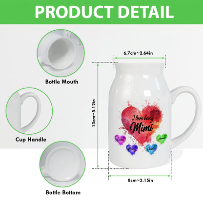 Netecom Personalized I Love Being Custom Name Ceramic Vase, Custom Names with Heart Design, Family Gift for Mother’s Day or Christmas