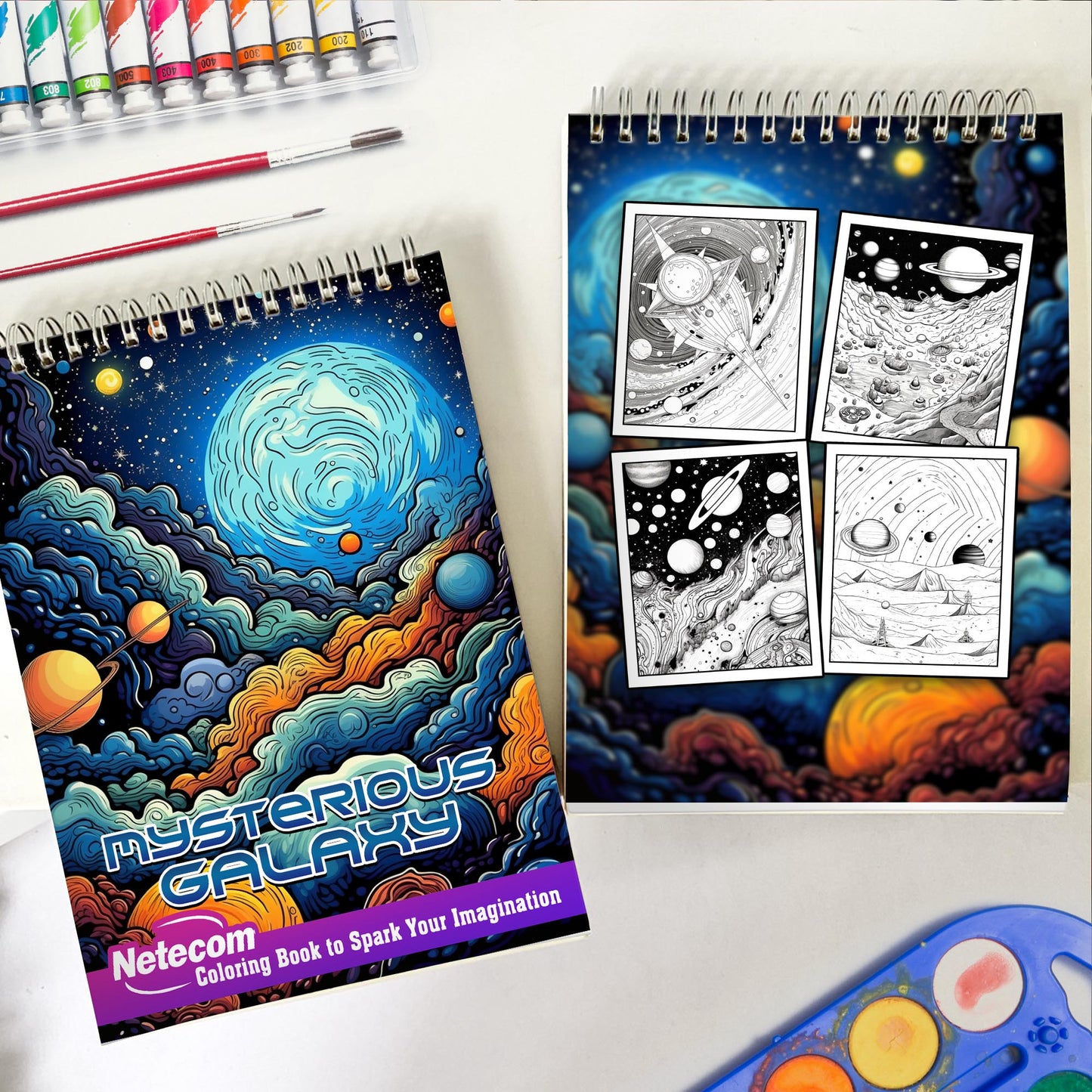 Mysterious Galaxy Spiral Bound Coloring Book: 30 Enchanting Coloring Pages for Coloring Enthusiasts to Embrace the Wonder and Intrigue of the Mysterious Galaxy