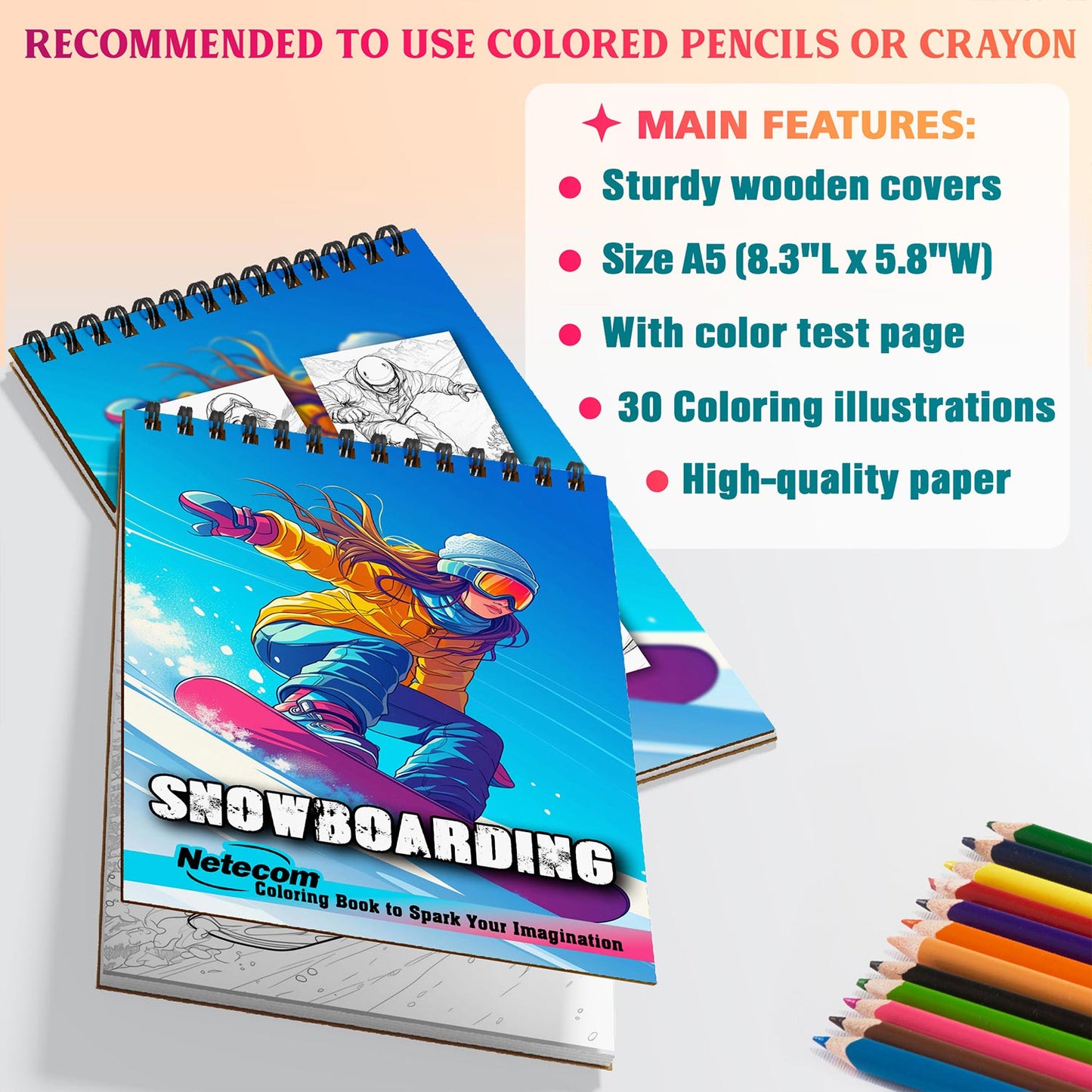 Netecom Snowboarding Coloring Sheets For Adults