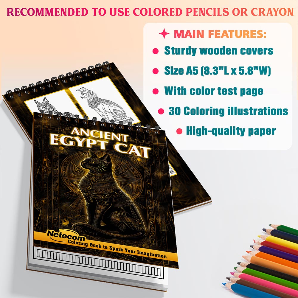 Netecom Ancient Egypt Cat Coloring Sheets For Adults