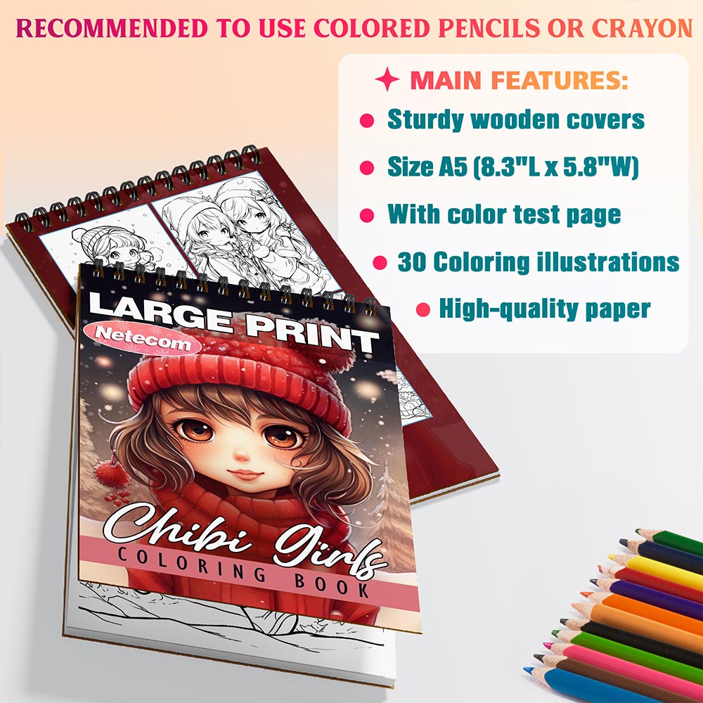 Chibi Girls Christmas Coloring Sheets For Adults