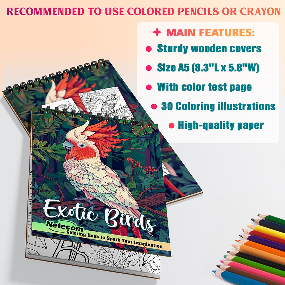 Netecom Exotic Birds Coloring Sheets For Adults