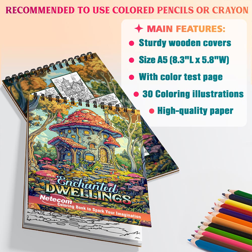 Netecom Enchanted Dwellings Coloring Sheets For Adults