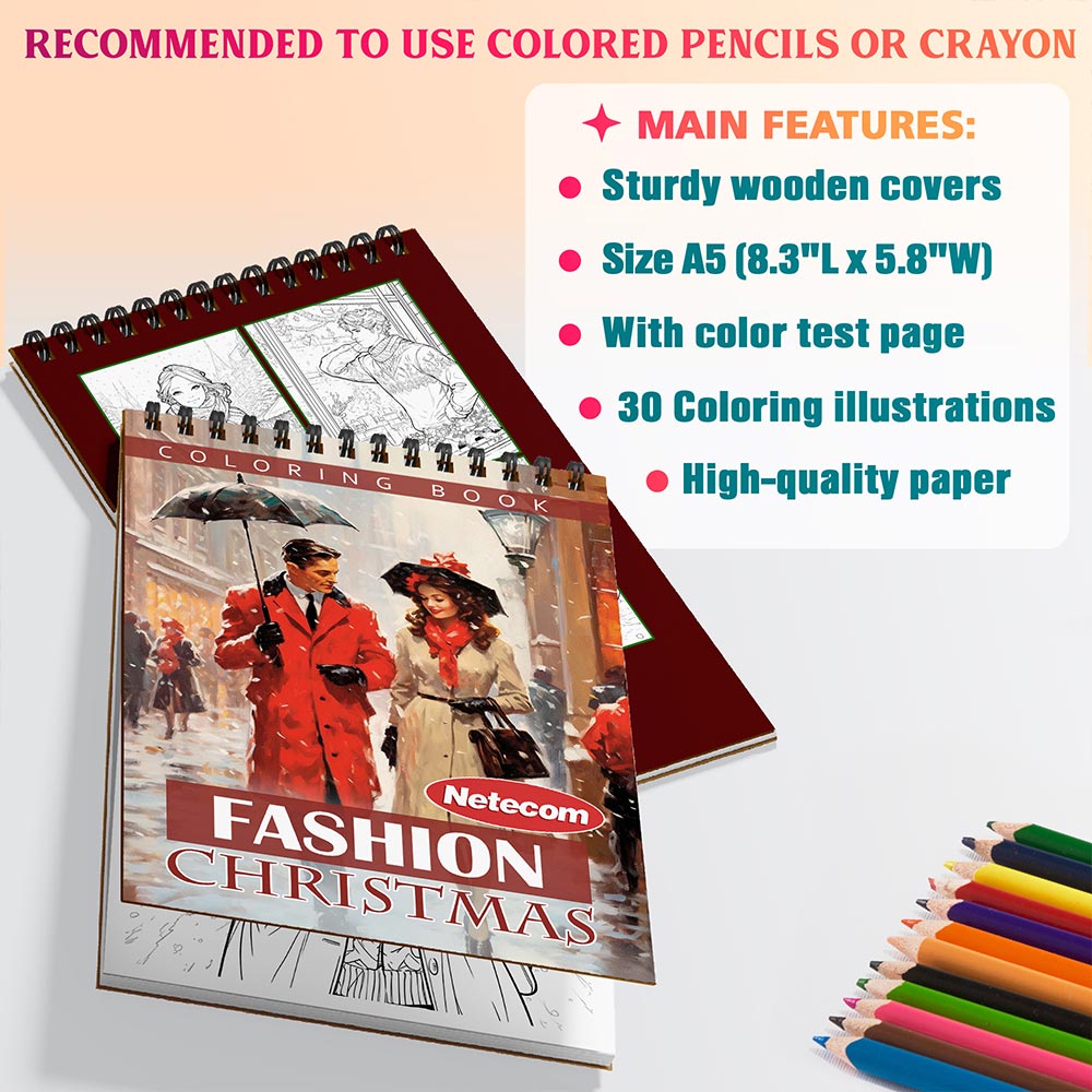 Netecom Christmas Fashion Coloring Sheets For Adults