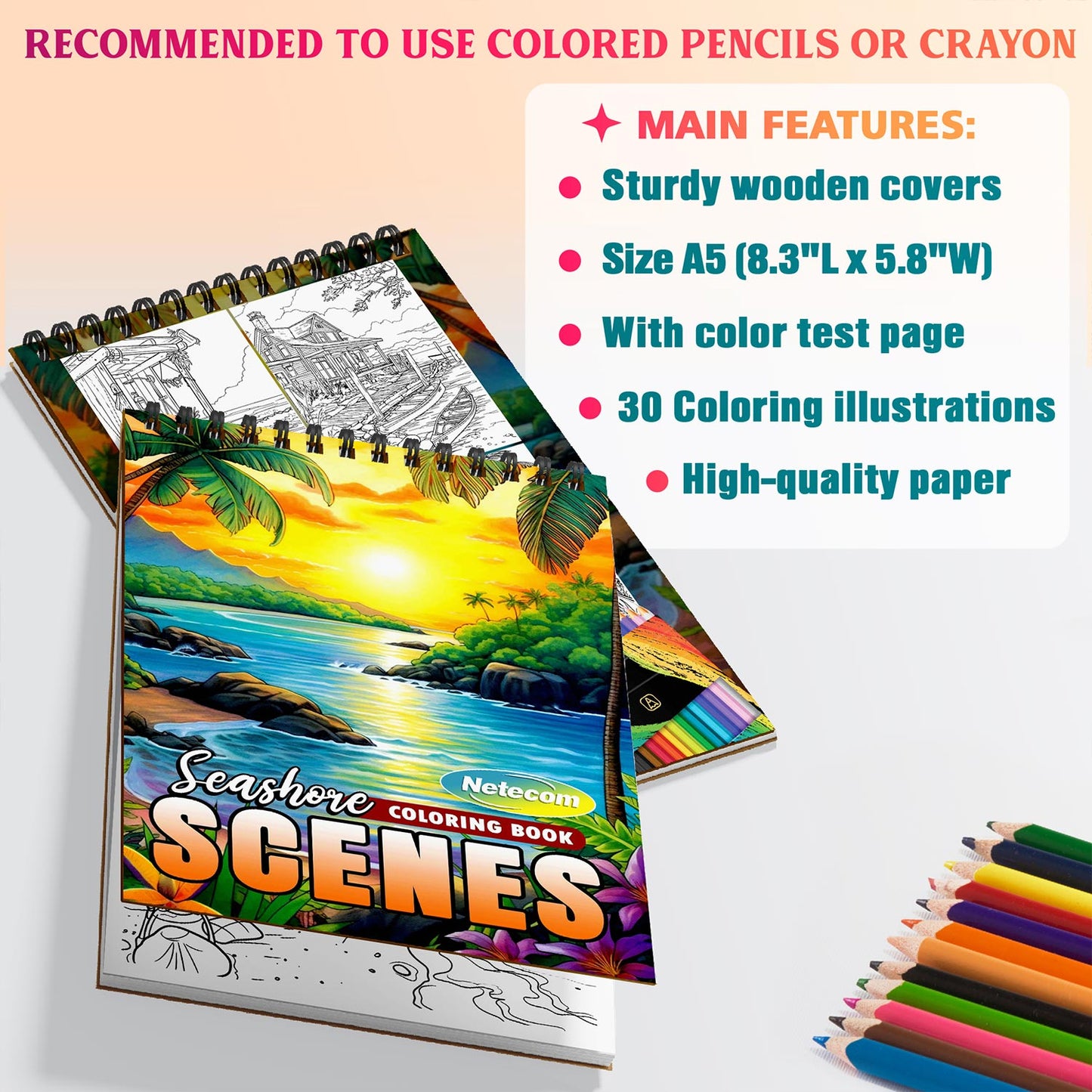 Netecom Seashore Scenes Coloring Sheets For Adults
