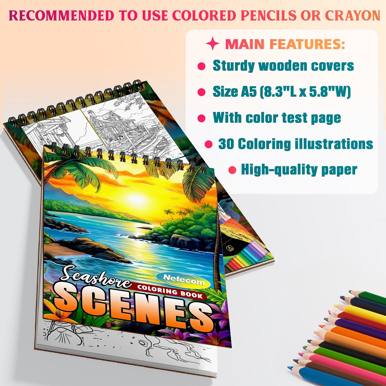 Netecom Seashore Scenes Coloring Sheets For Adults