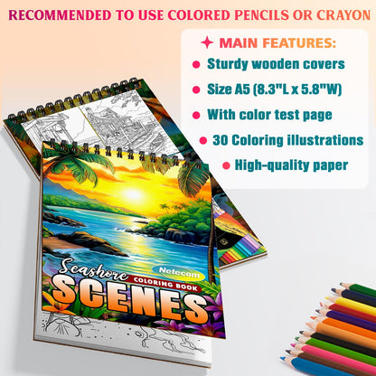 Netecom Seashore Scenes Coloring Sheets For Adults
