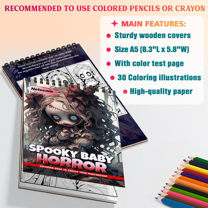 Netecom Spooky Baby Horror Coloring Sheets For Adults