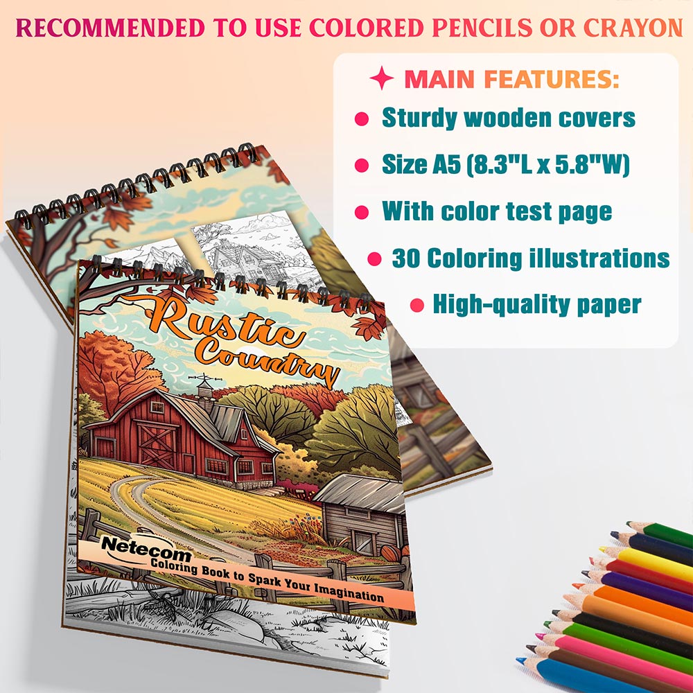 Netecom Rustic Country Coloring Sheets For Adults
