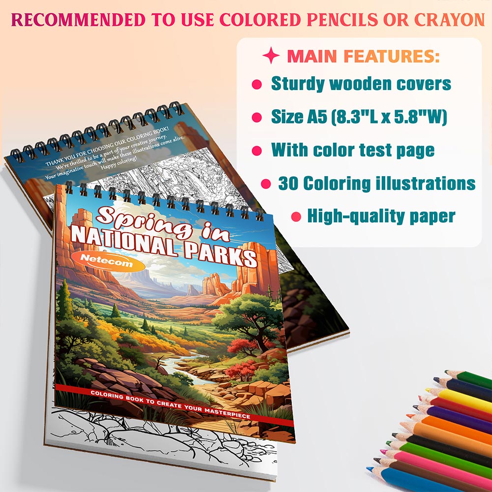 Spring in National Parks Coloring Sheets For Adults