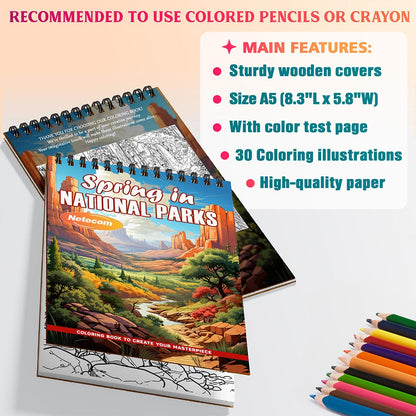 Spring in National Parks Coloring Sheets For Adults