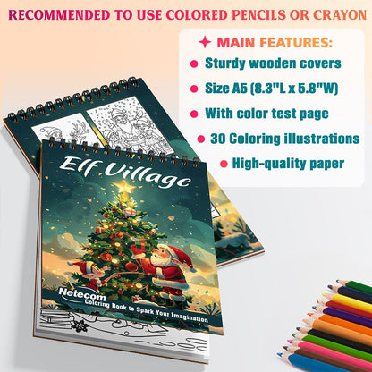 Netecom Elf Village Coloring Sheets For Adults