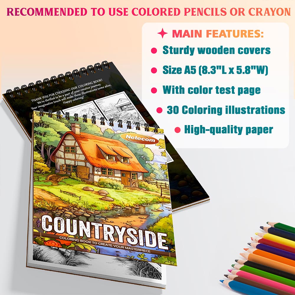 Netecom Countryside Coloring Sheets For Adults