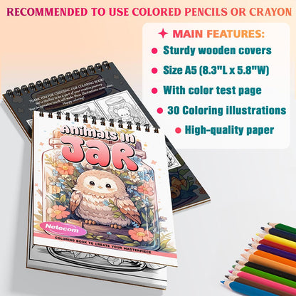Animals in Jar Coloring Sheets For Adults
