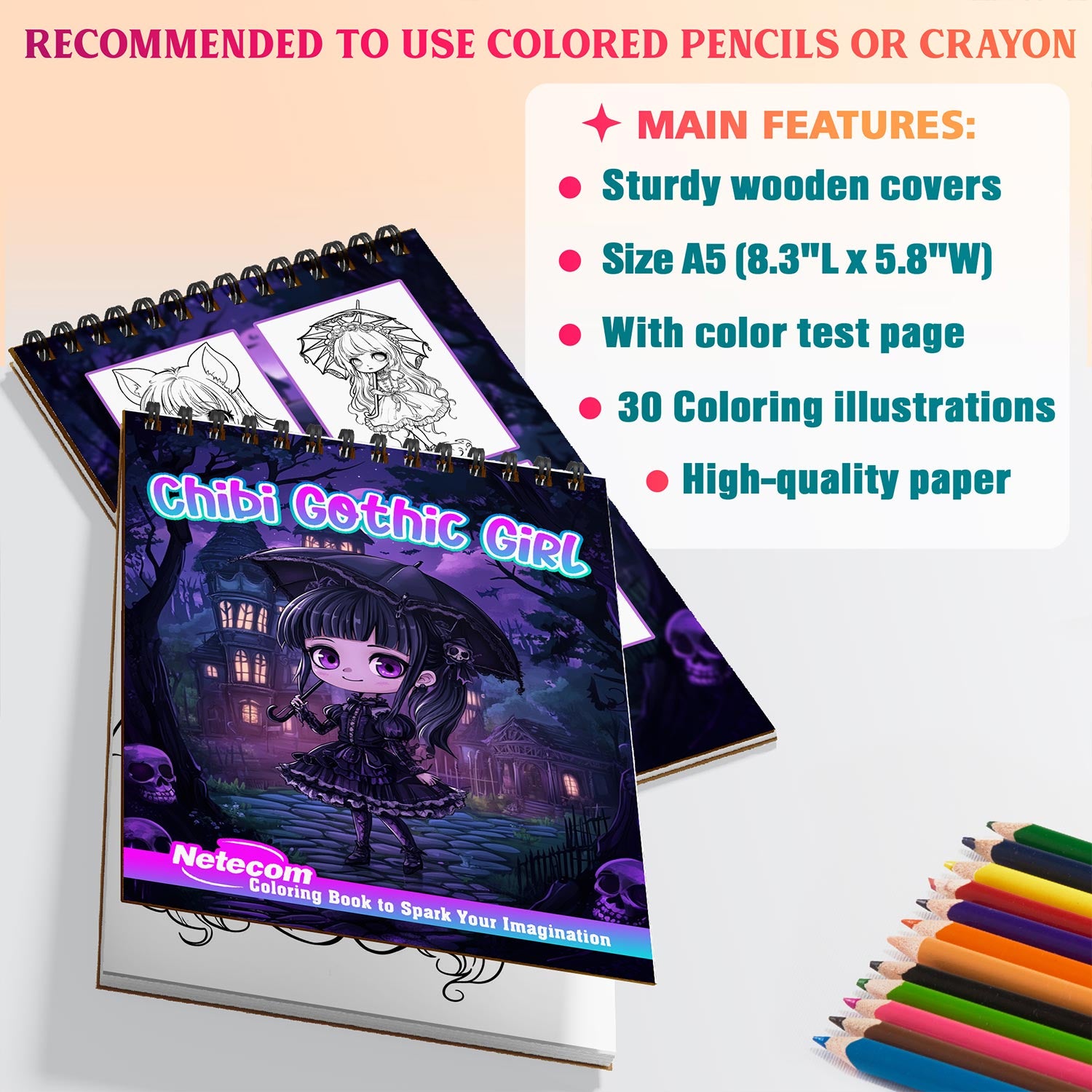 Netecom Chibi Gothic Girl Coloring Sheets For Adults