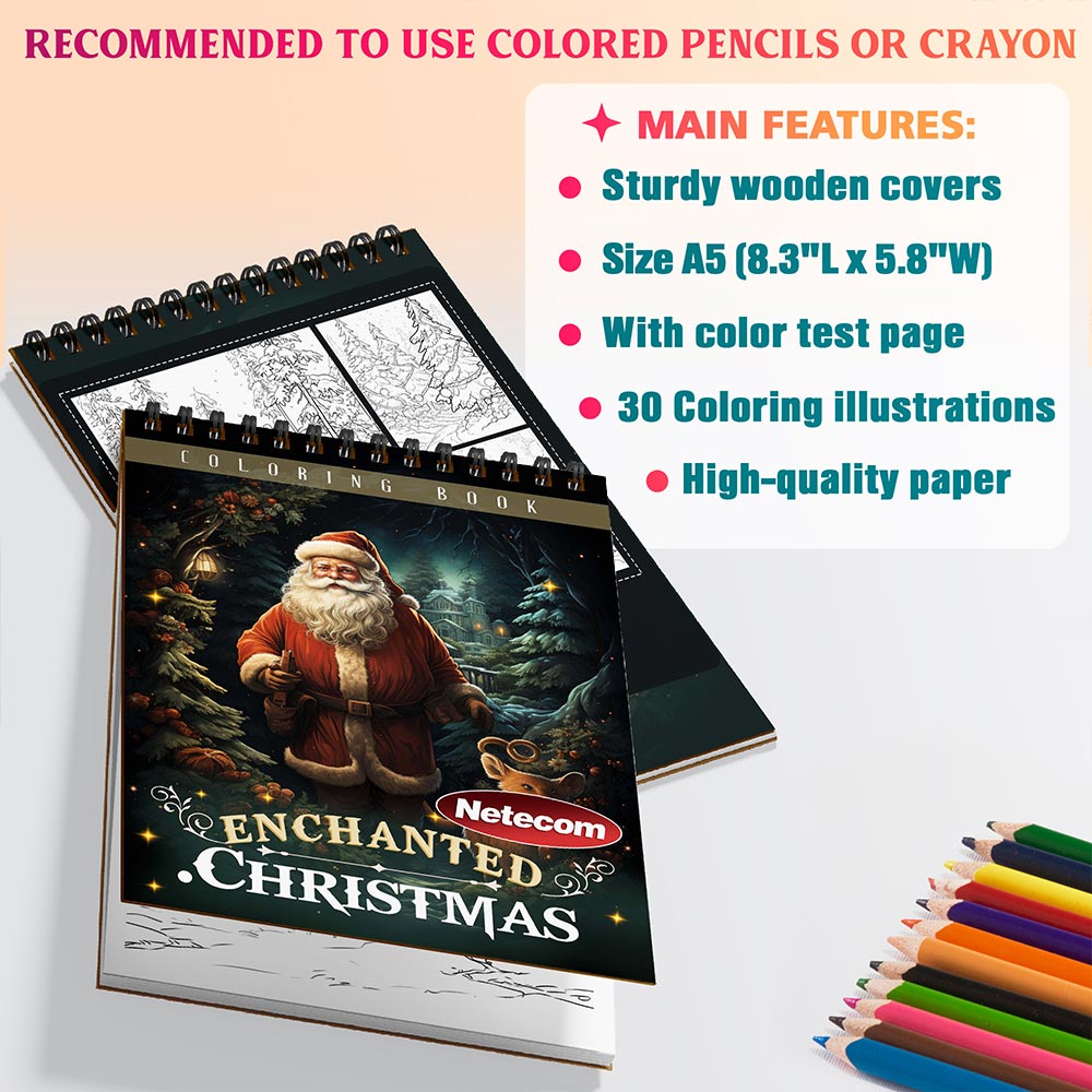 Netecom Christmas Enchanted Coloring Sheets For Adults