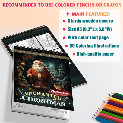 Netecom Christmas Enchanted Coloring Sheets For Adults