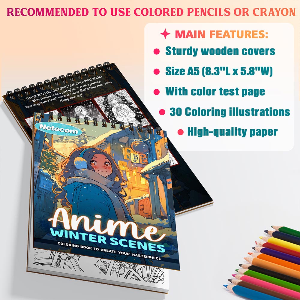 Anime Winter Scenes Coloring Sheets For Adults
