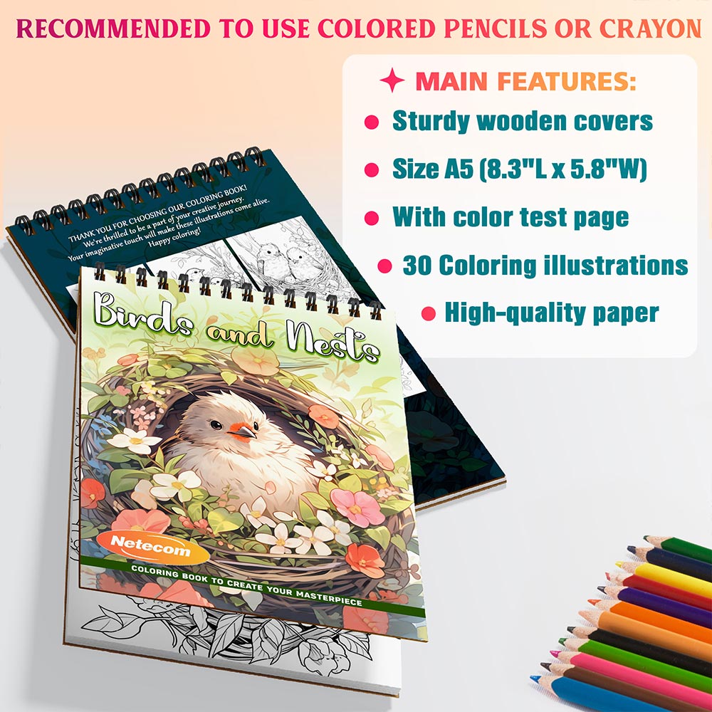 Birds and Nests Coloring Sheets For Adults