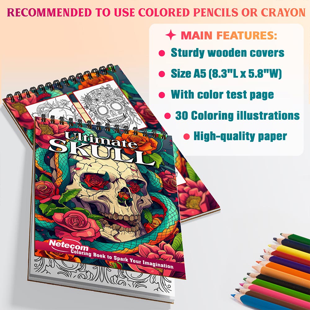 Netecom Ultimate Skull Coloring Sheets For Adults