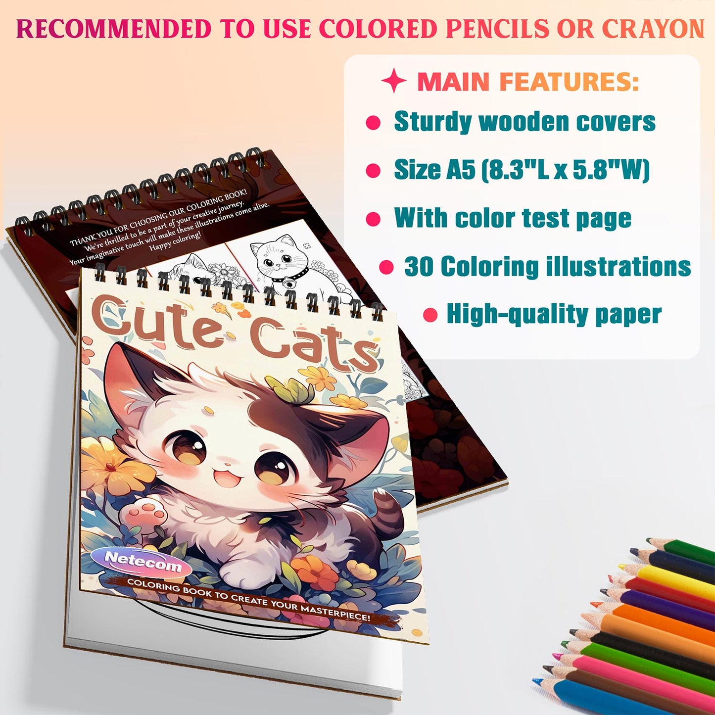 Netecom Cute Cats Coloring Sheets For Adults