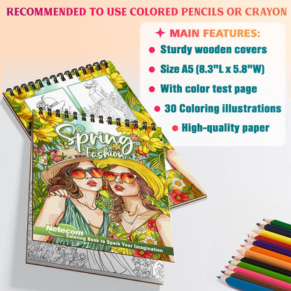 Netecom Spring Fashion Coloring Sheets For Adults