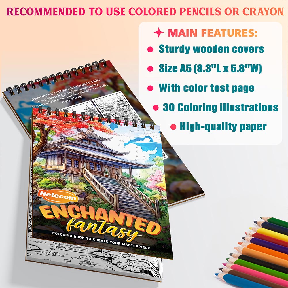 Netecom Enchanted Fantasy House Coloring Sheets For Adults
