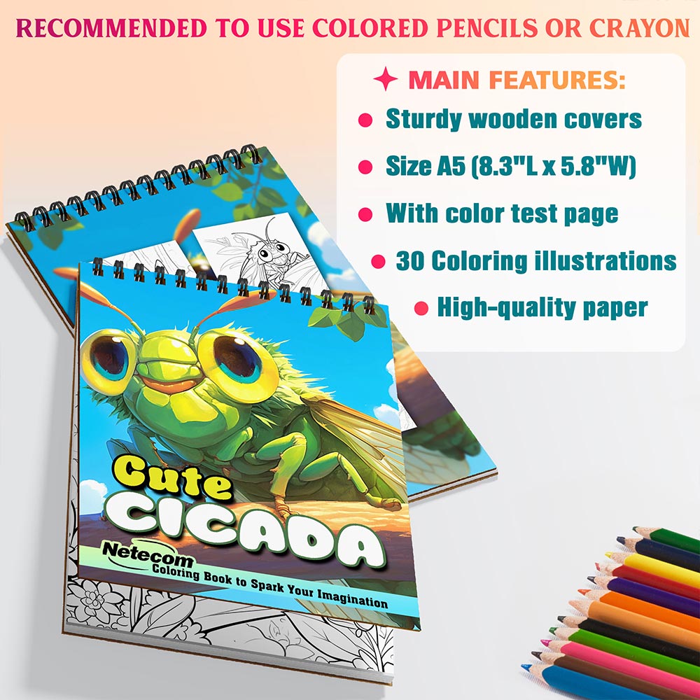Netecom Cute Cicada Coloring Sheets For Adults