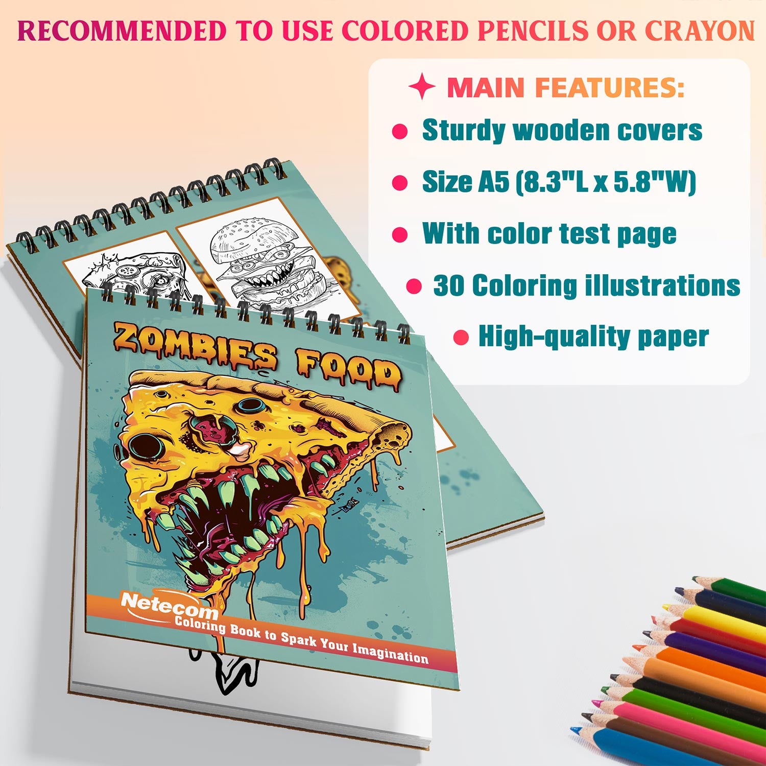 Netecom Zombies Food Coloring Sheets For Adults