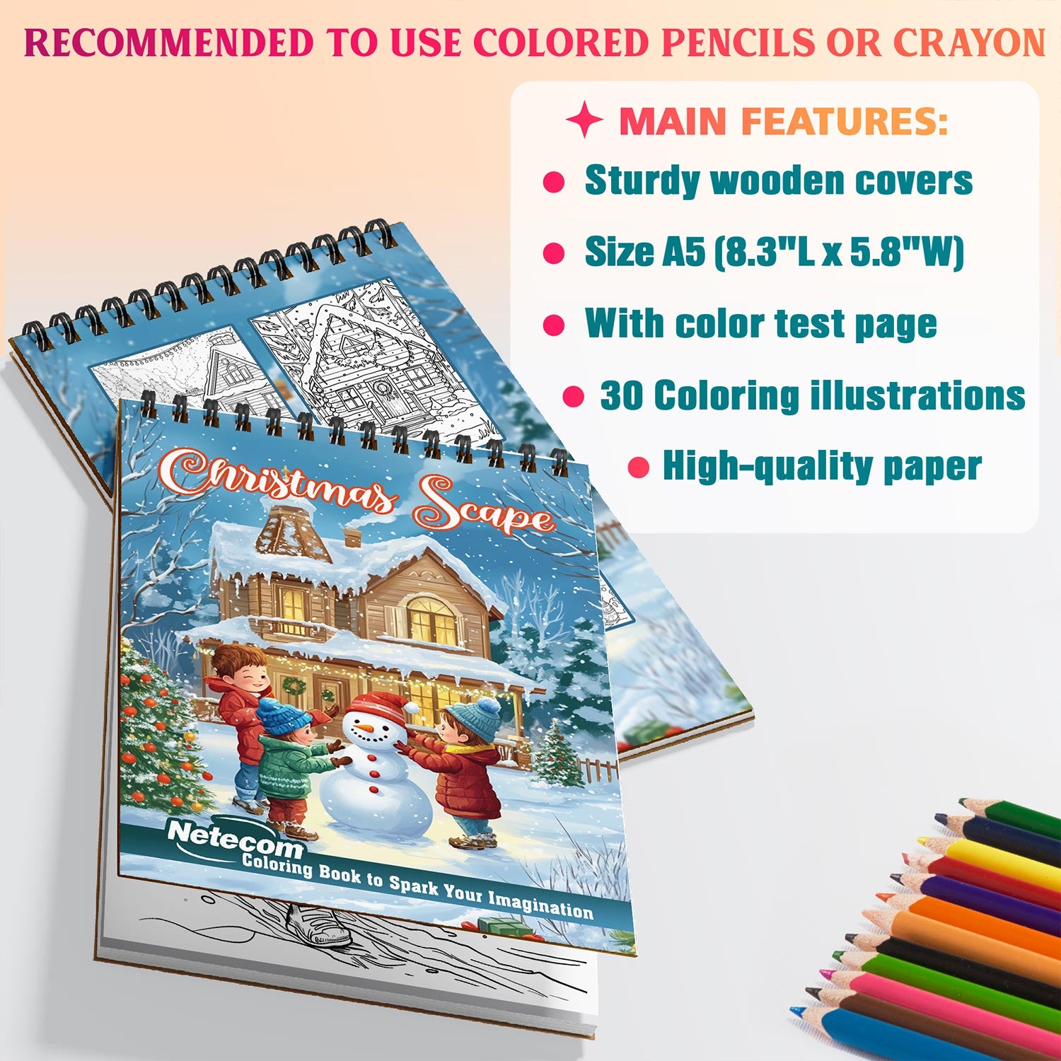 Netecom Christmas Scape Coloring Sheets For Adults