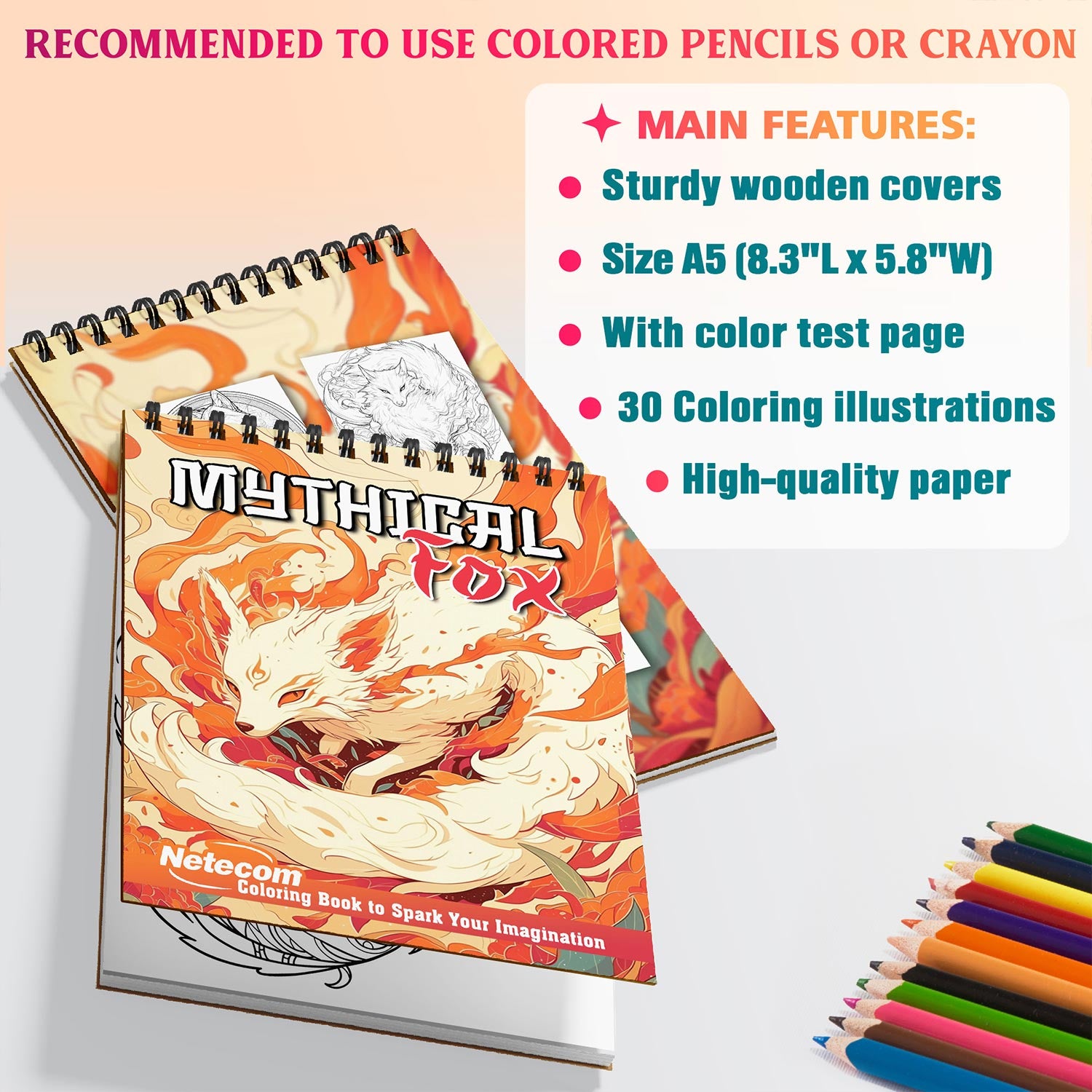Netecom Mythical Fox Coloring Sheets For Adults