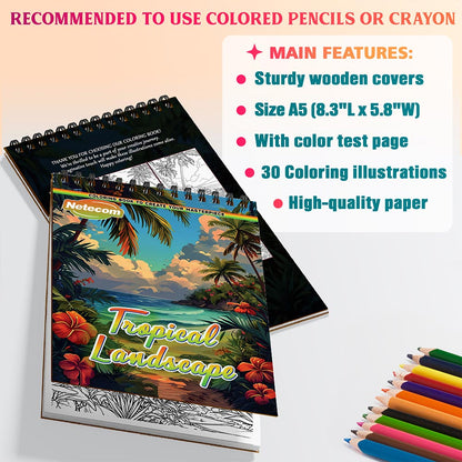 Netecom Tropical Landscape Coloring Sheets For Adults