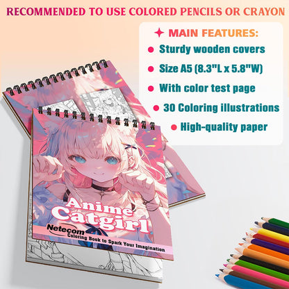 Netecom Anime Catgirl Coloring Sheets For Adults