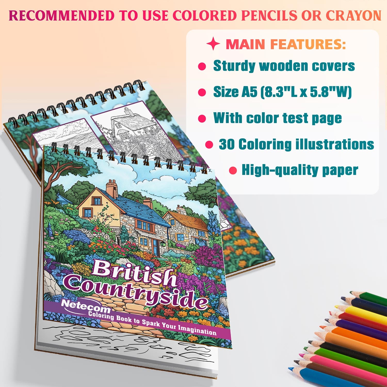 Netecom British Countryside Coloring Sheets For Adults