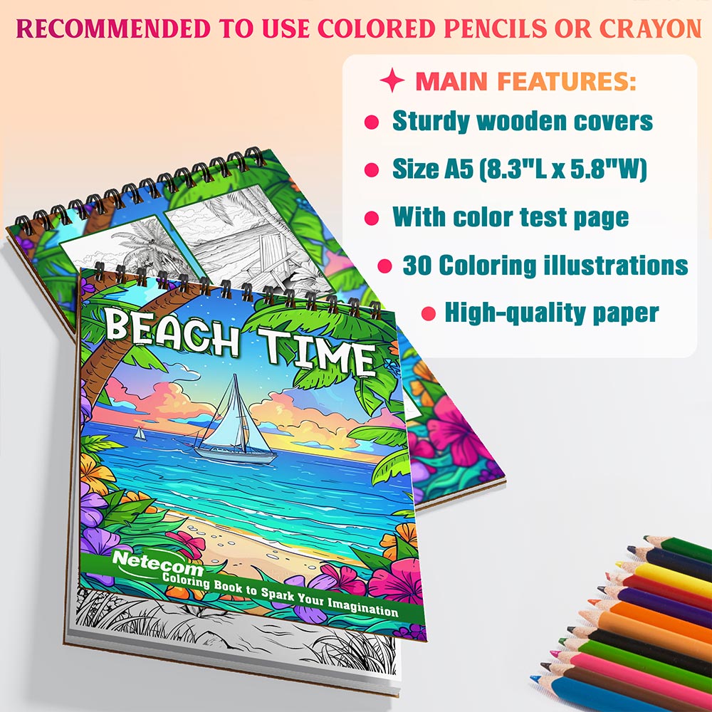 Netecom Beach Time Coloring Sheets For Adults