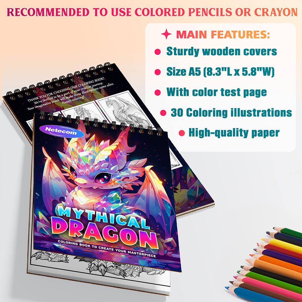 Netecom Mythical Dragon Coloring Sheets For Adults