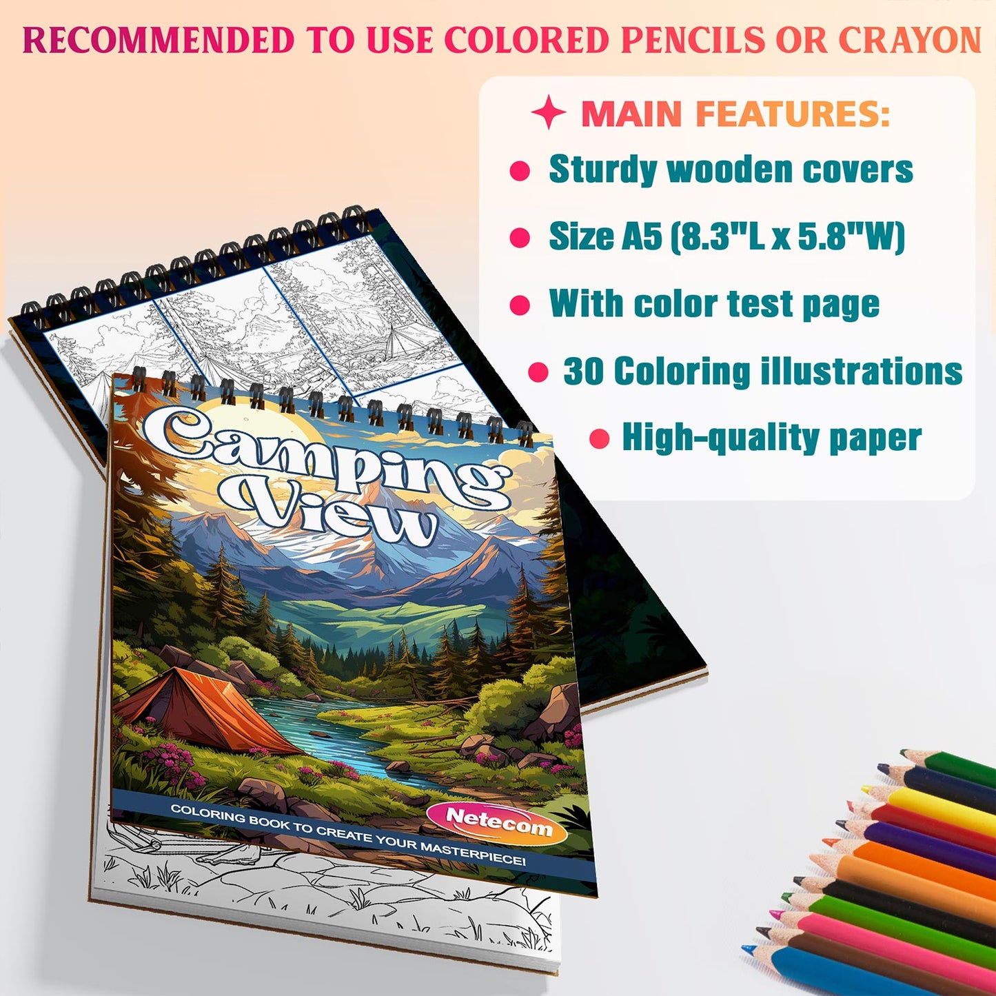 Netecom Camping View Coloring Sheets For Adults
