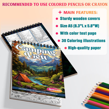 Netecom Camping View Coloring Sheets For Adults