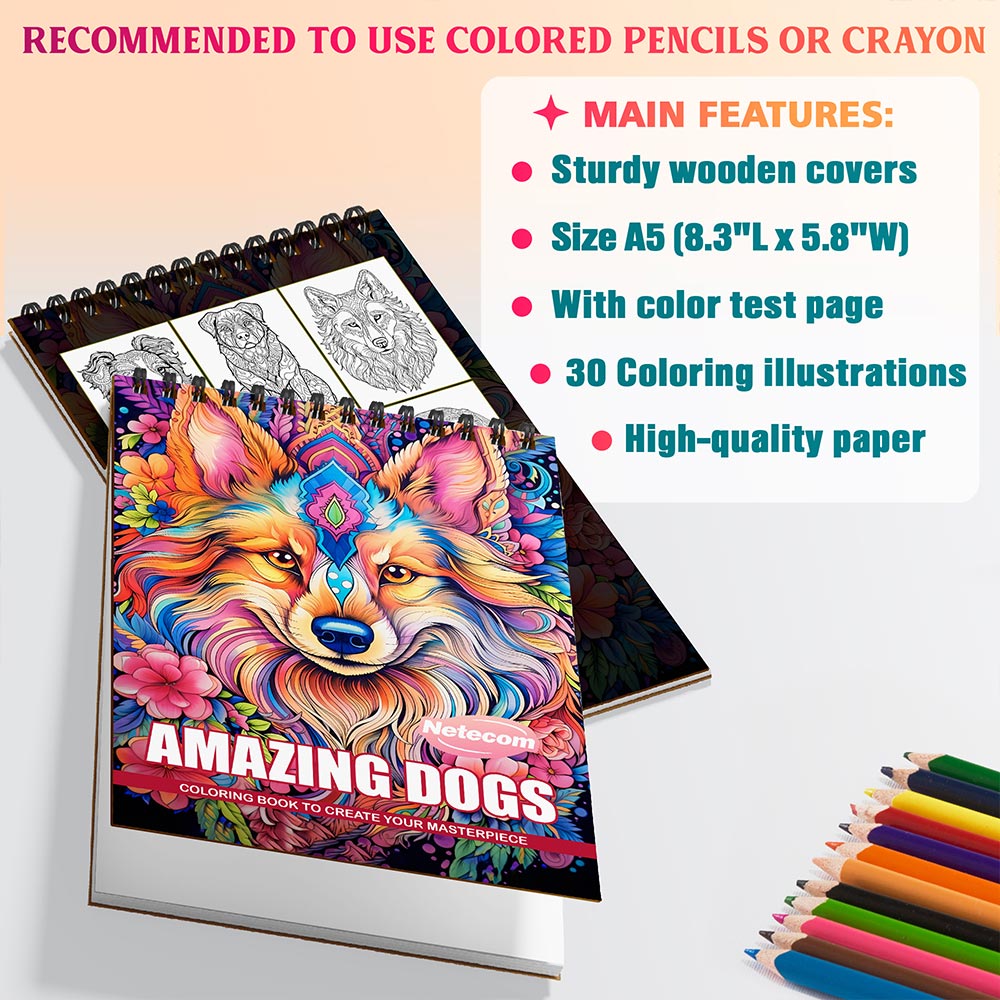 Netecom Amazing Dogs Coloring Sheets For Adults