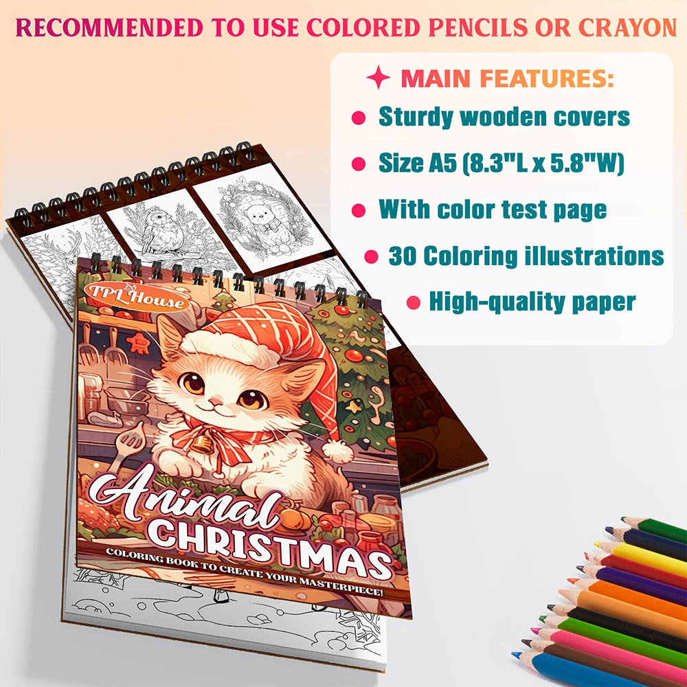 Animals Christmas Coloring Sheets For Adults