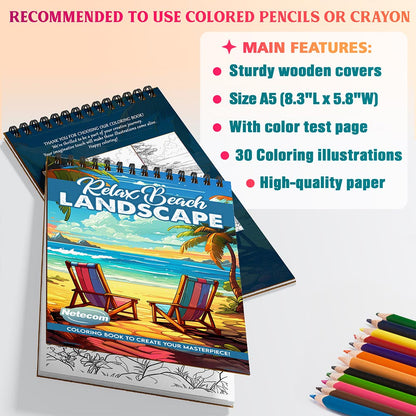 Netecom Relax Beach Landscape Coloring Sheets For Adults