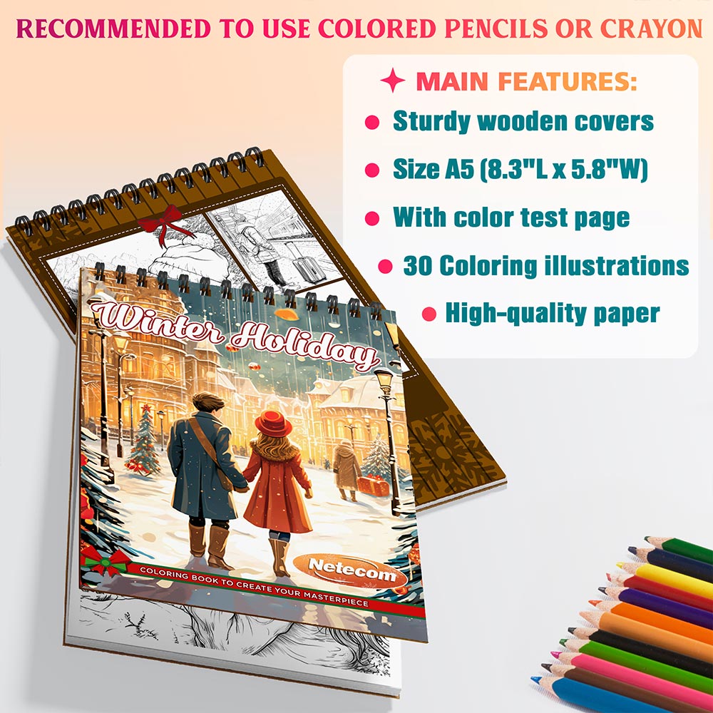 Netecom Winter Holiday Coloring Sheets For Adults