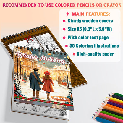 Netecom Winter Holiday Coloring Sheets For Adults