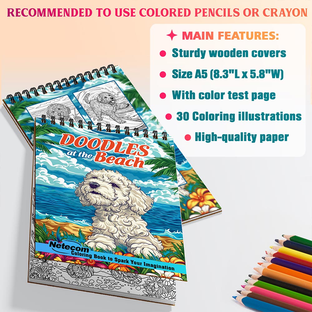 Netecom Doodles at the Beach Coloring Sheets For Adults