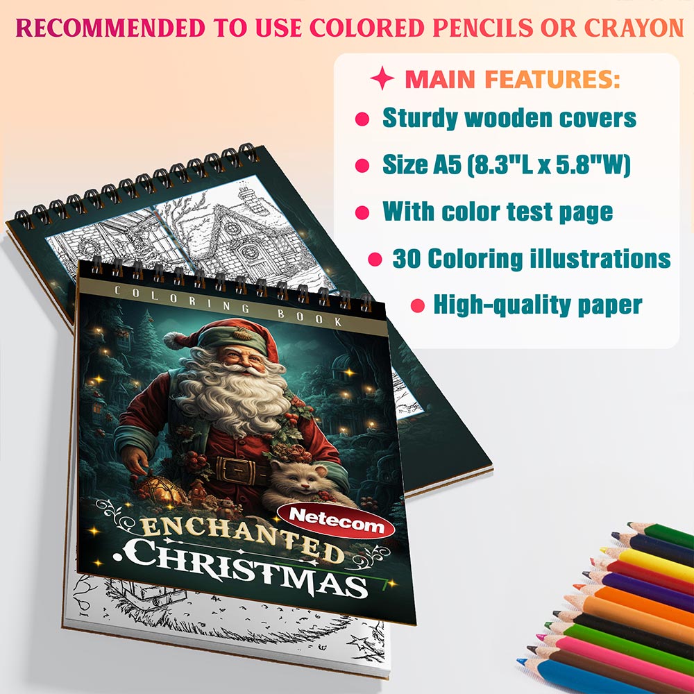 Netecom Enchanted Christmas Coloring Sheets For Adults