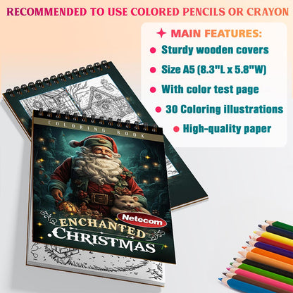 Netecom Enchanted Christmas Coloring Sheets For Adults