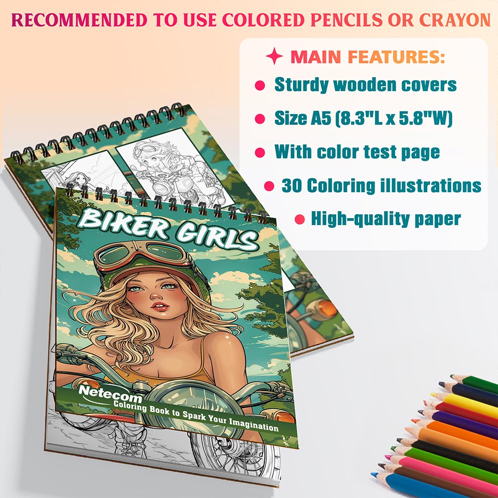 Netecom Biker Girls Coloring Sheets For Adults